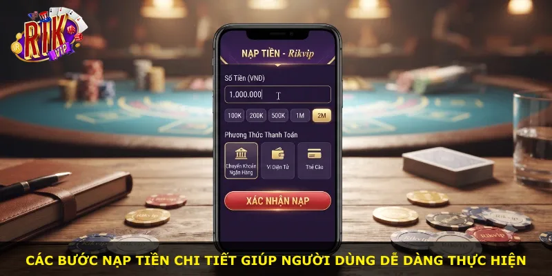 Các bước nạp tiền chi tiết giúp người dùng dễ dàng thực hiện