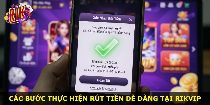 Các bước thực hiện rút tiền dễ dàng tại Rikvip