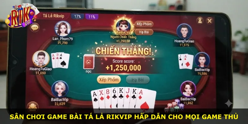 Sân chơi game bài tá lả Rikvip hấp dẫn cho mọi game thủ
