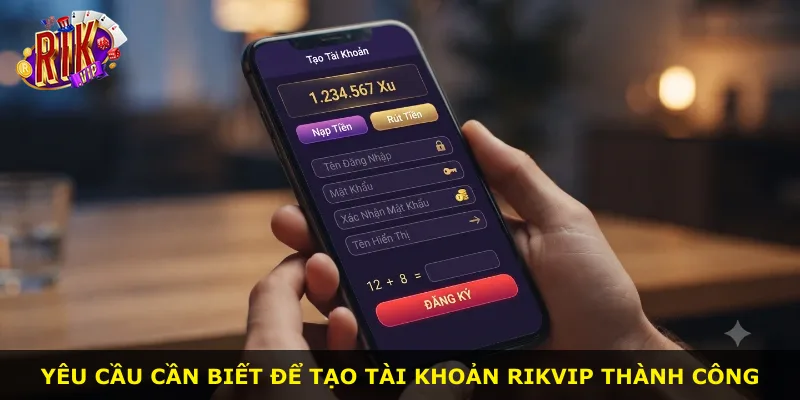 Yêu cầu cần biết để tạo tài khoản Rikvip thành công